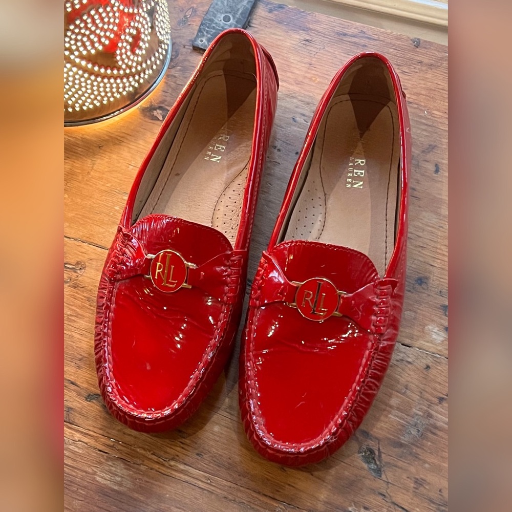 COPY - Ralph Lauren Red Patent Leather Driving Loafers